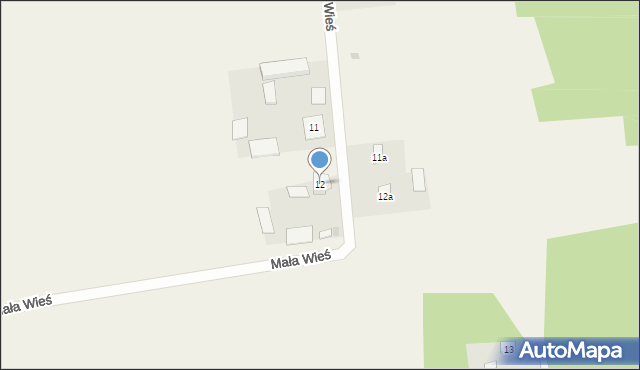Mała Wieś, Mała Wieś, 12, mapa Mała Wieś