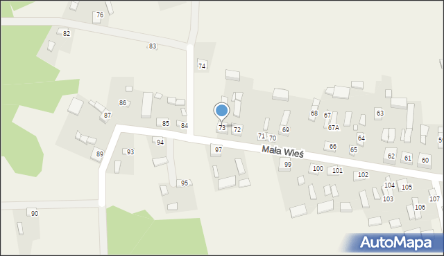 Mała Wieś, Mała Wieś, 73, mapa Mała Wieś