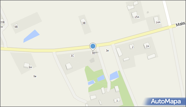 Mała Wieś przy Drodze, Mała Wieś przy Drodze, 3D, mapa Mała Wieś przy Drodze