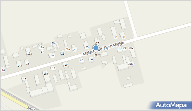 Małachowo-Złych Miejsc, Małachowo-Złych Miejsc, 28, mapa Małachowo-Złych Miejsc