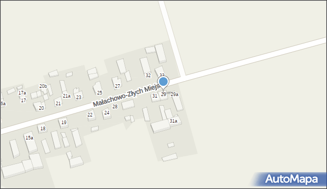 Małachowo-Złych Miejsc, Małachowo-Złych Miejsc, 29, mapa Małachowo-Złych Miejsc