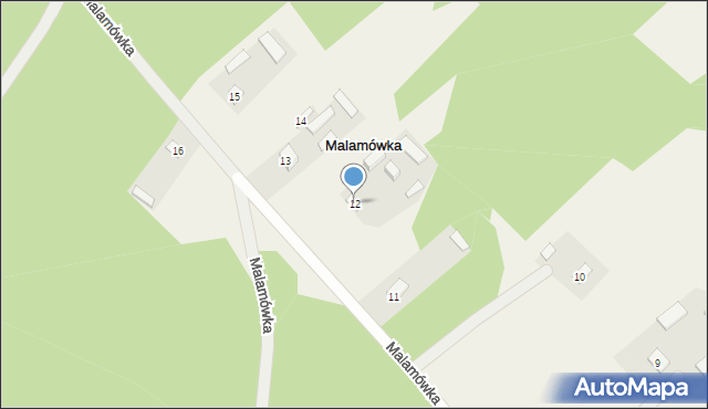 Malamówka, Malamówka, 12, mapa Malamówka