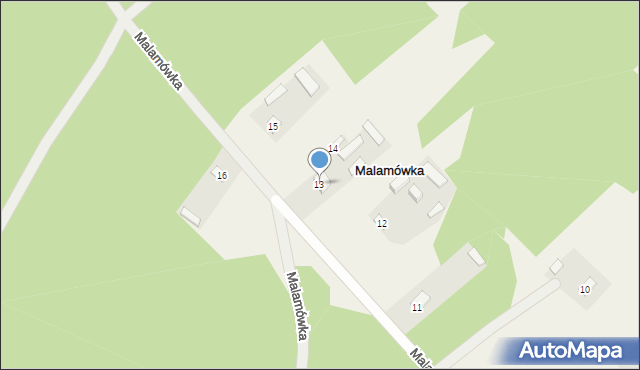 Malamówka, Malamówka, 13, mapa Malamówka