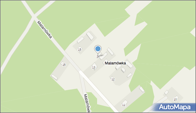 Malamówka, Malamówka, 14, mapa Malamówka