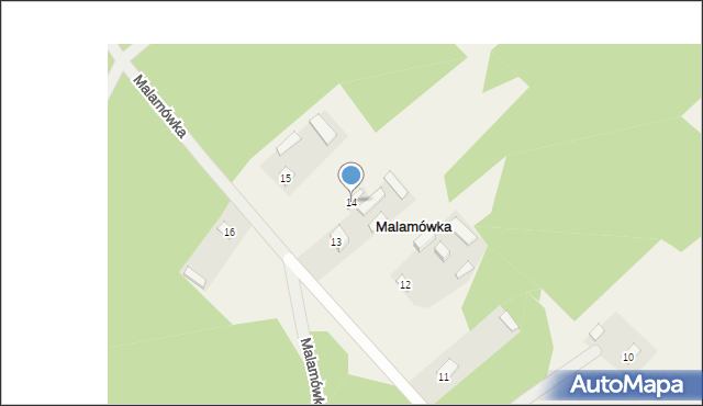 Malamówka, Malamówka, 14, mapa Malamówka