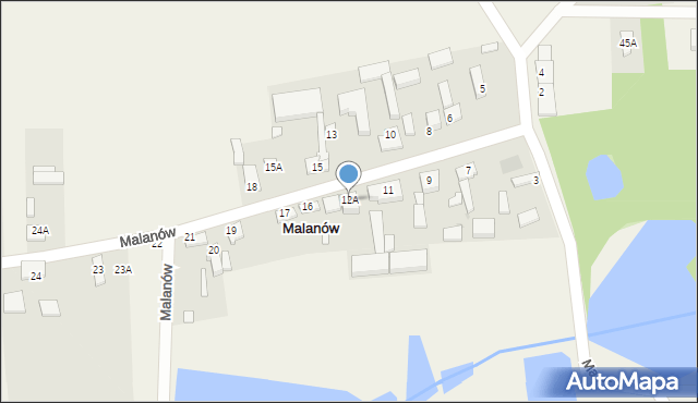 Malanów, Malanów, 12A, mapa Malanów