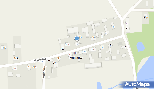 Malanów, Malanów, 15, mapa Malanów
