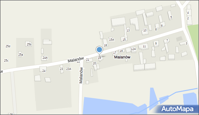 Malanów, Malanów, 19, mapa Malanów