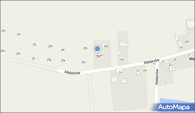 Malanów, Malanów, 25a, mapa Malanów