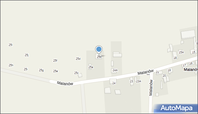 Malanów, Malanów, 25b, mapa Malanów