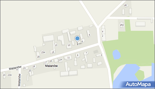 Malanów, Malanów, 8, mapa Malanów