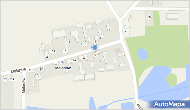 Malanów, Malanów, 9, mapa Malanów