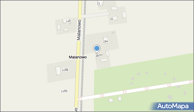 Malanowo, Malanowo, 19, mapa Malanowo