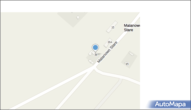 Malanowo Stare, Malanowo Stare, 36, mapa Malanowo Stare