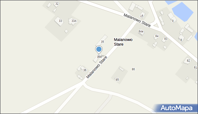 Malanowo Stare, Malanowo Stare, 36A, mapa Malanowo Stare