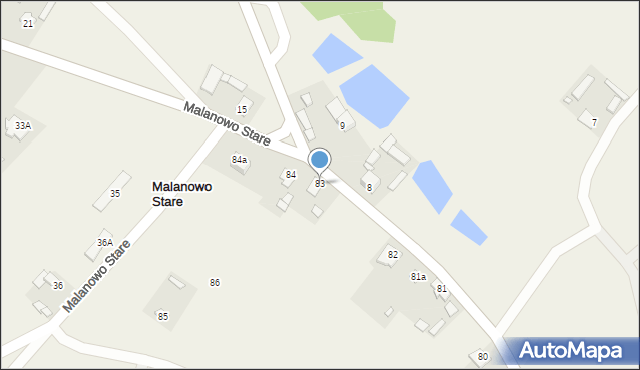 Malanowo Stare, Malanowo Stare, 83, mapa Malanowo Stare