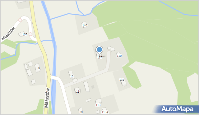 Małastów, Małastów, 137, mapa Małastów