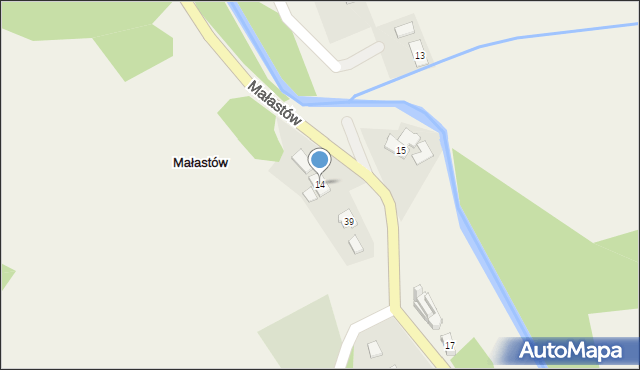 Małastów, Małastów, 14, mapa Małastów