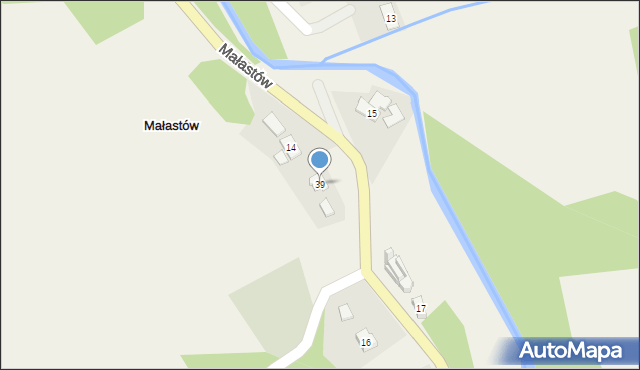Małastów, Małastów, 39, mapa Małastów
