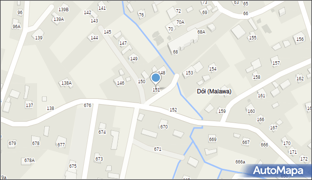 Malawa, Malawa, 151, mapa Malawa