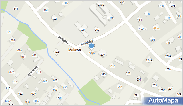 Malawa, Malawa, 200A, mapa Malawa