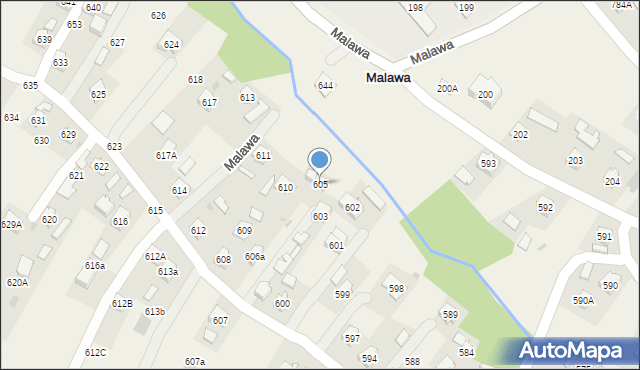 Malawa, Malawa, 605, mapa Malawa