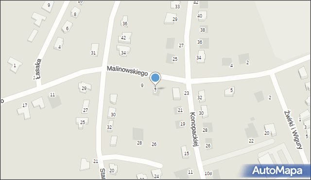 Malbork, Malinowskiego Bronisława, 7, mapa Malborka