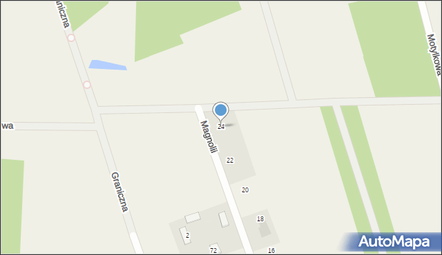 Malcanów, Magnolii, 24, mapa Malcanów