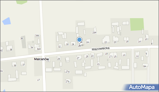 Malcanów, Mazowiecka, 26, mapa Malcanów