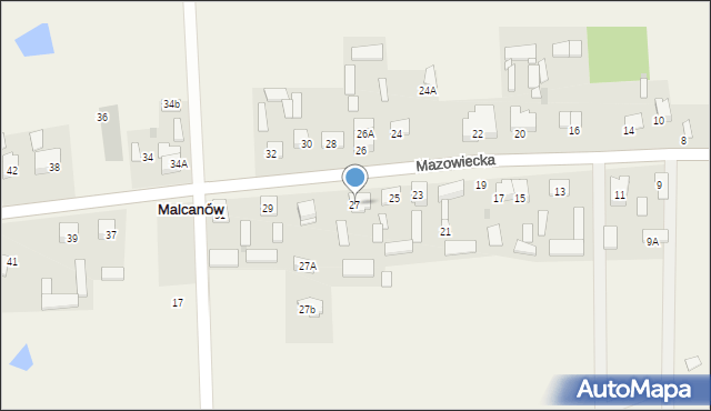 Malcanów, Mazowiecka, 27, mapa Malcanów
