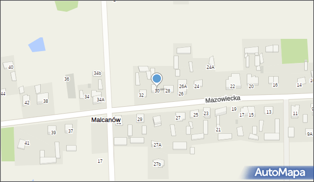 Malcanów, Mazowiecka, 30, mapa Malcanów