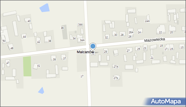 Malcanów, Mazowiecka, 31, mapa Malcanów