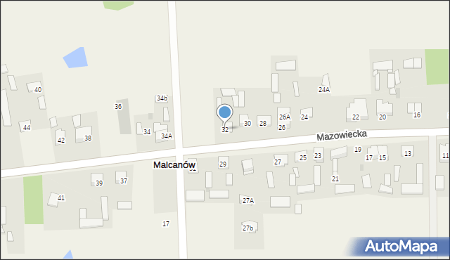 Malcanów, Mazowiecka, 32, mapa Malcanów