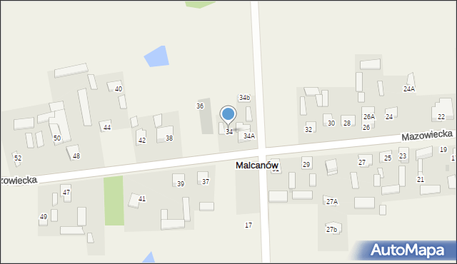 Malcanów, Mazowiecka, 34, mapa Malcanów