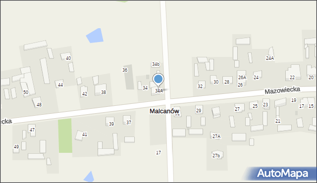 Malcanów, Mazowiecka, 34A, mapa Malcanów