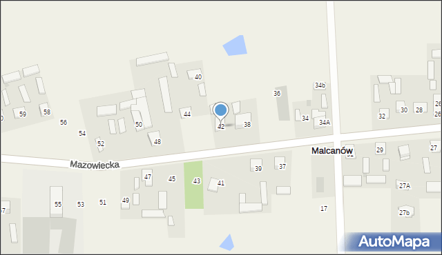 Malcanów, Mazowiecka, 42, mapa Malcanów