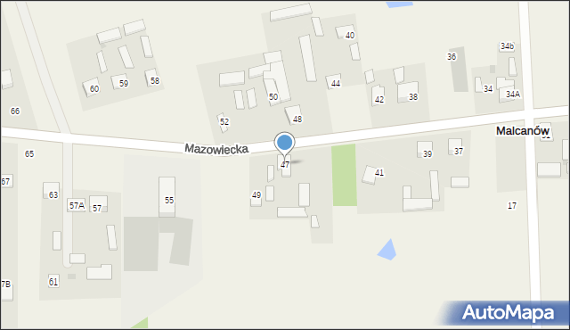 Malcanów, Mazowiecka, 47, mapa Malcanów