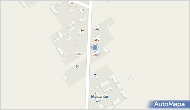 Malcanów, Malcanów, 25B, mapa Malcanów