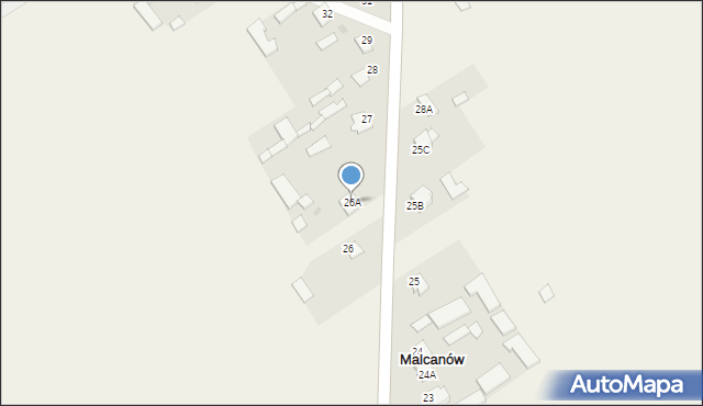 Malcanów, Malcanów, 26A, mapa Malcanów