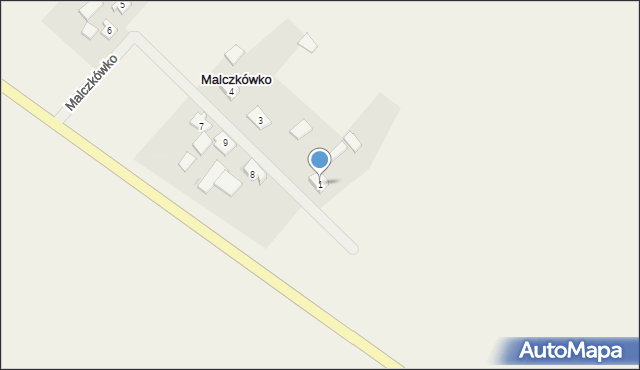 Malczkówko, Malczkówko, 1, mapa Malczkówko