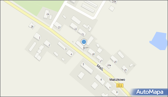 Malczkowo, Malczkowo, 20, mapa Malczkowo