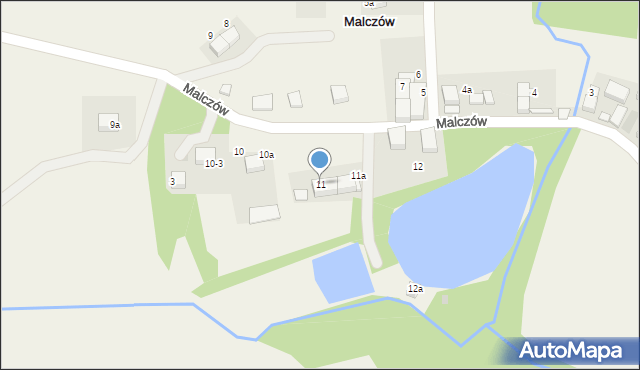 Malczów, Malczów, 11, mapa Malczów