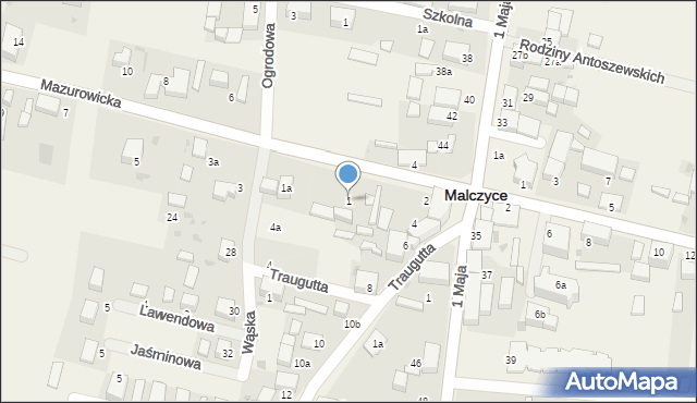 Malczyce, Mazurowicka, 1, mapa Malczyce