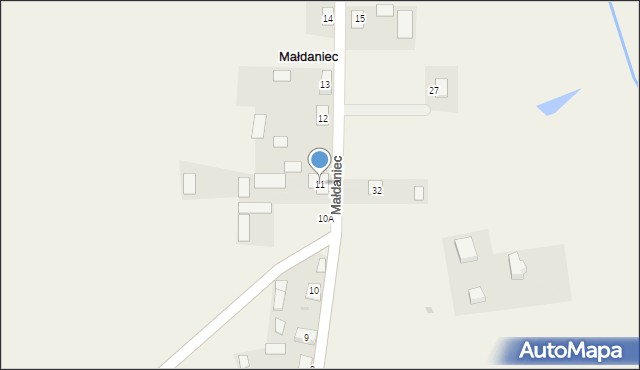 Małdaniec, Małdaniec, 11, mapa Małdaniec