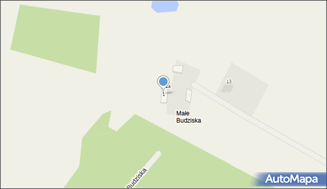 Małe Budziska, Małe Budziska, 1, mapa Małe Budziska