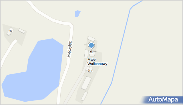 Małe Walichnowy, Małe Walichnowy, 28, mapa Małe Walichnowy