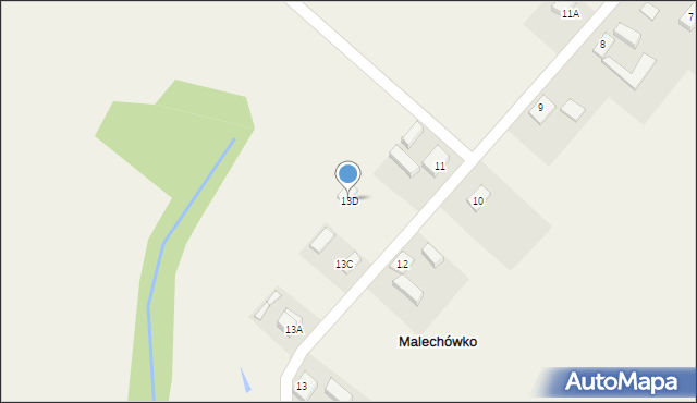 Malechówko, Malechówko, 13D, mapa Malechówko