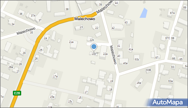 Malechowo, Malechowo, 22c, mapa Malechowo