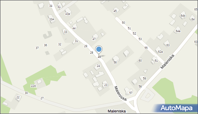 Maleniska, Maleniska, 49, mapa Maleniska