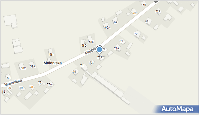 Maleniska, Maleniska, 72A, mapa Maleniska